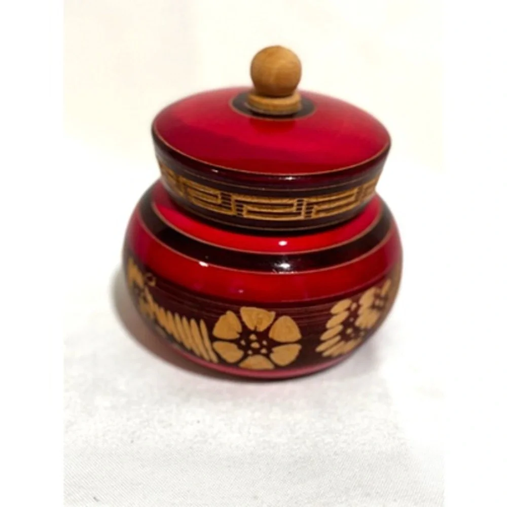 Cabo‎ Carved Hispanic Aztec Tribal, HAND CRAFTED Spice Trinket Lidded Jar Pot